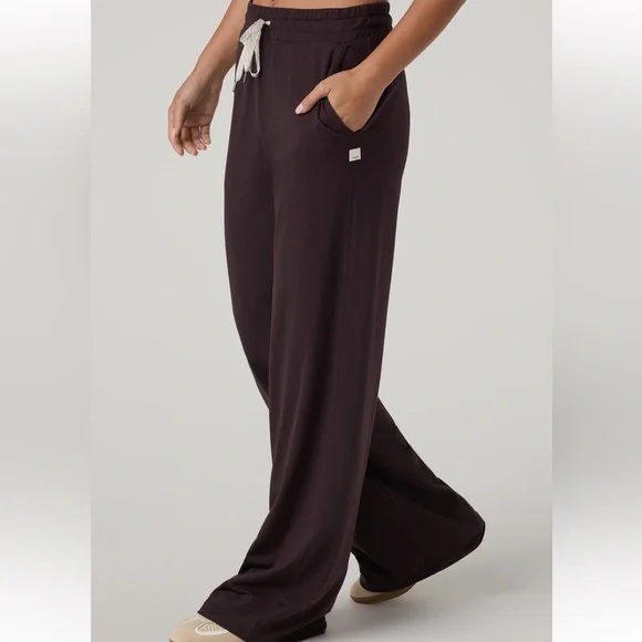 NEW Halo Essential Wideleg Women's DreamKnit™ Pants in Raisin - Picture 3 of 6